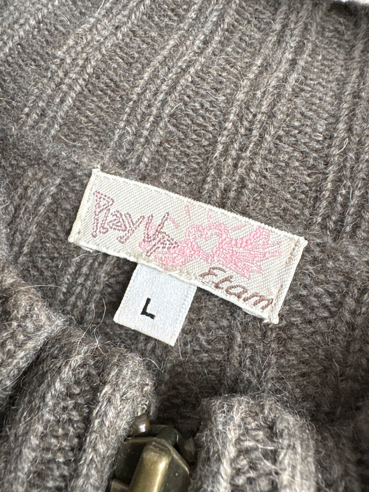 Cardigan gros tip jachetă light kaki din lana extrafina ribbed de gramaj mare