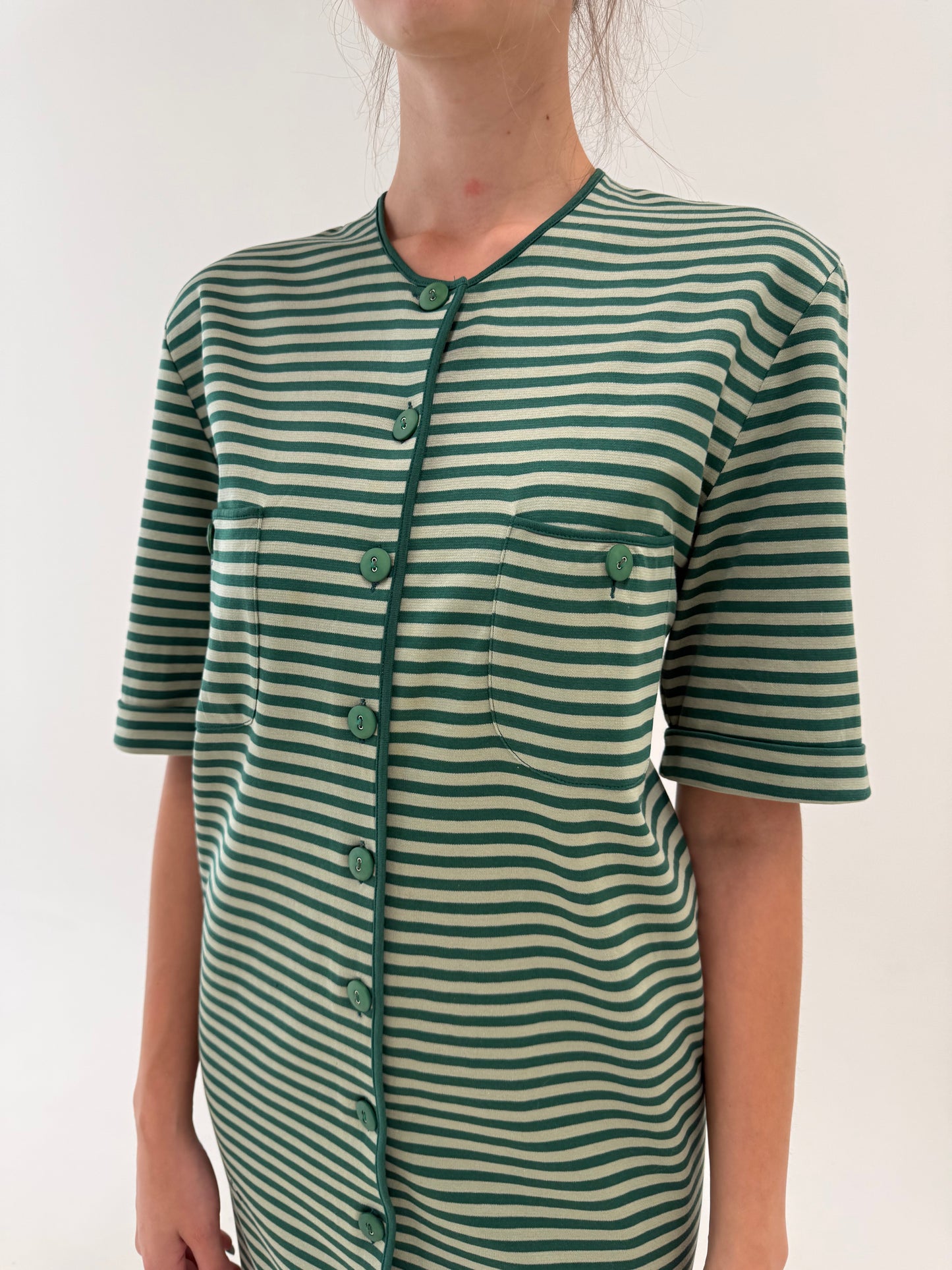 Rochie vintage italiană de brand premium de tricotaje din bumbac filo di Scozia