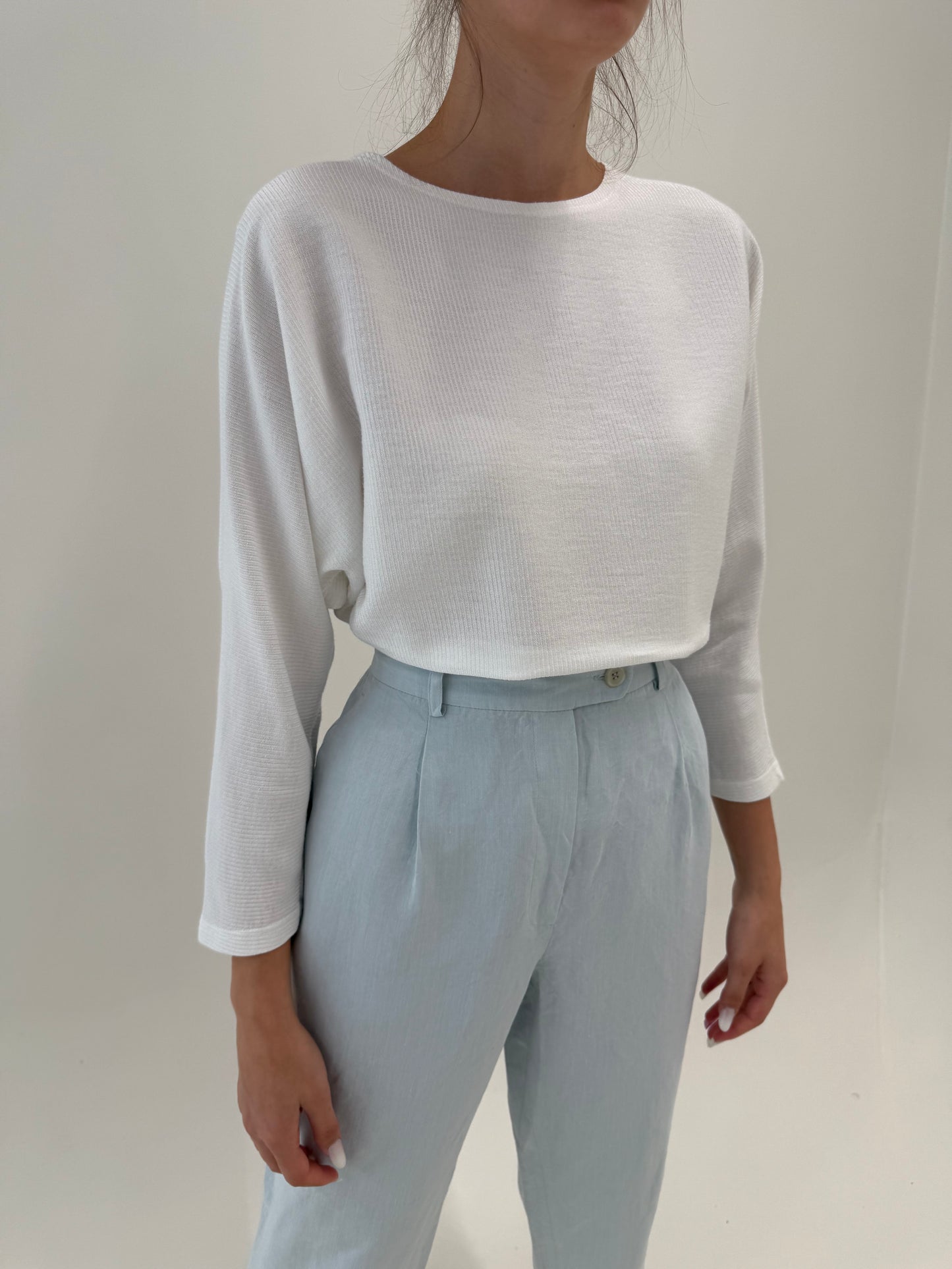 Soft knit minimalist excepțional de vară din bumbac cu vâscoza