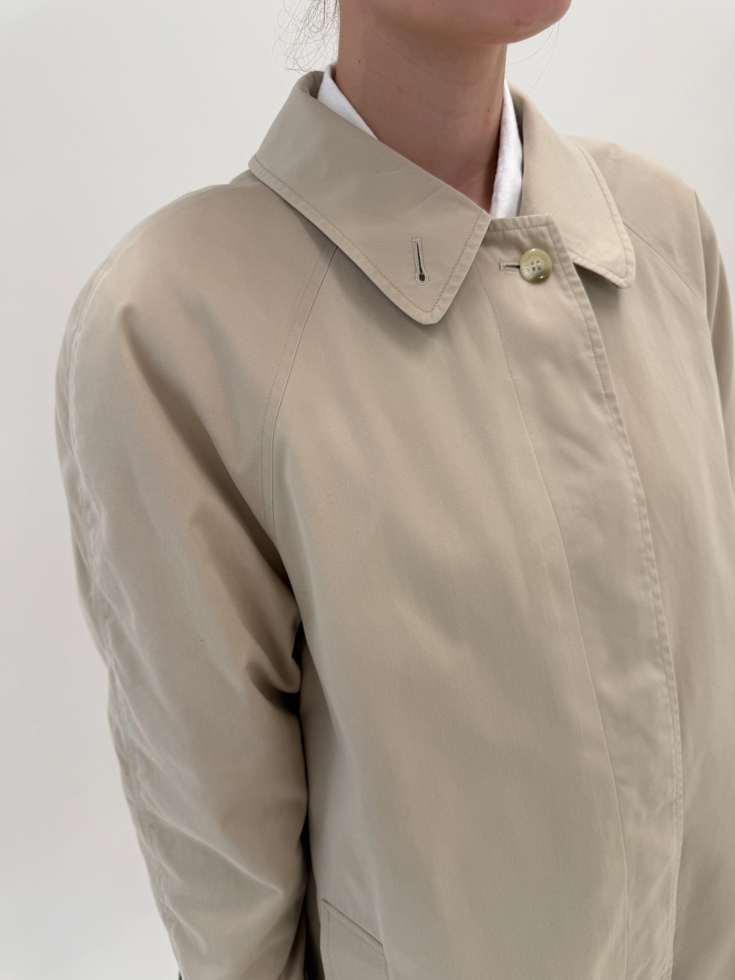 Trench vintage Burberry de vară petite cu manșete cu logoul brandului