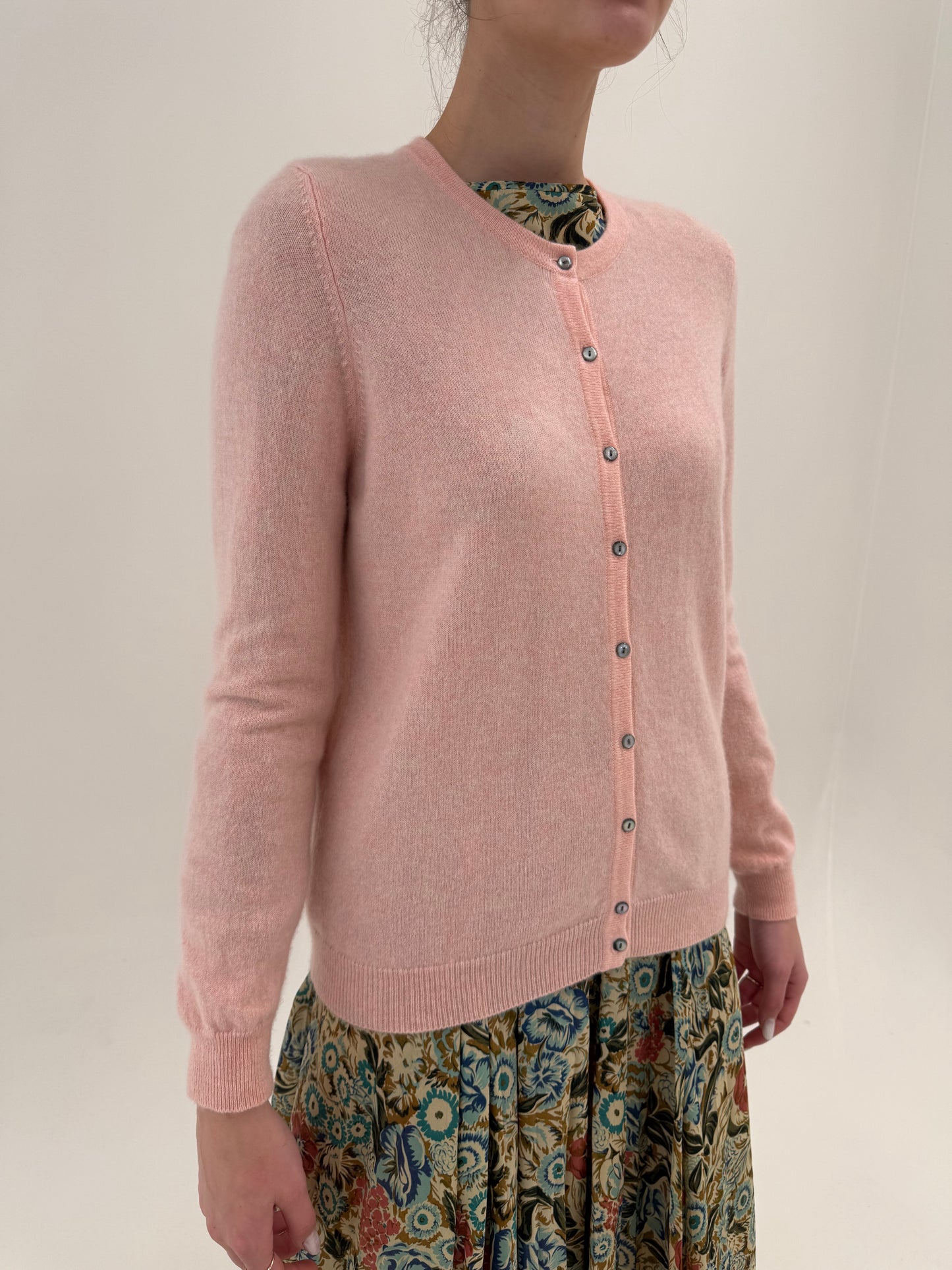 Cardigan powder pink din cașmir