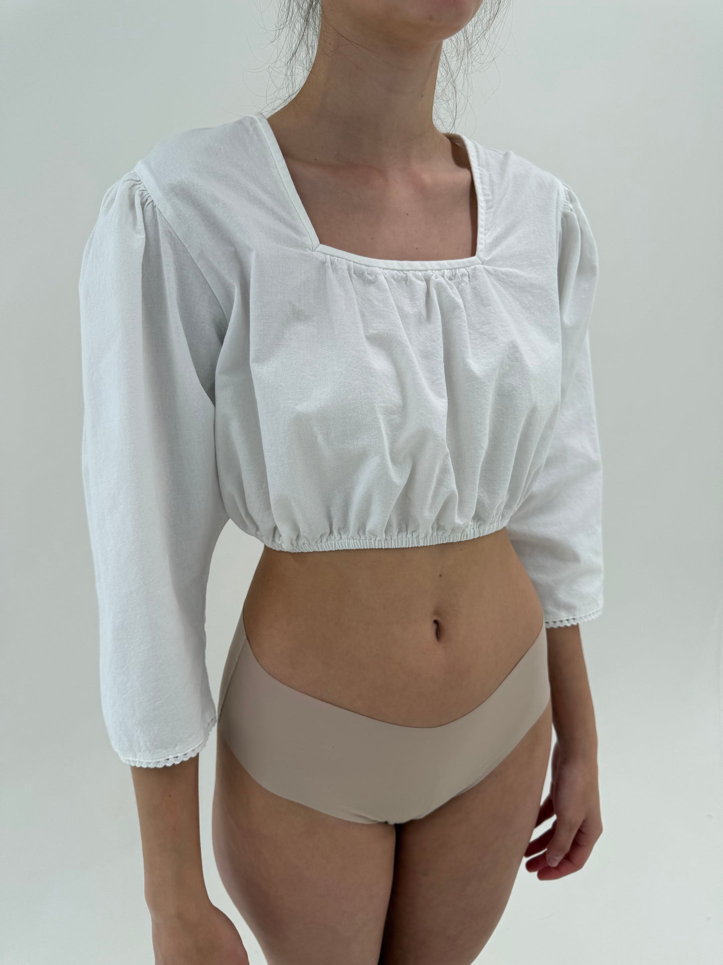 Top vintage cropped din bumbac premium