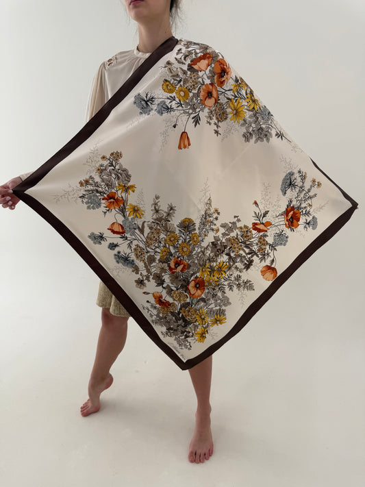 Eșarfă XL din mătase naturală în stil Gucci