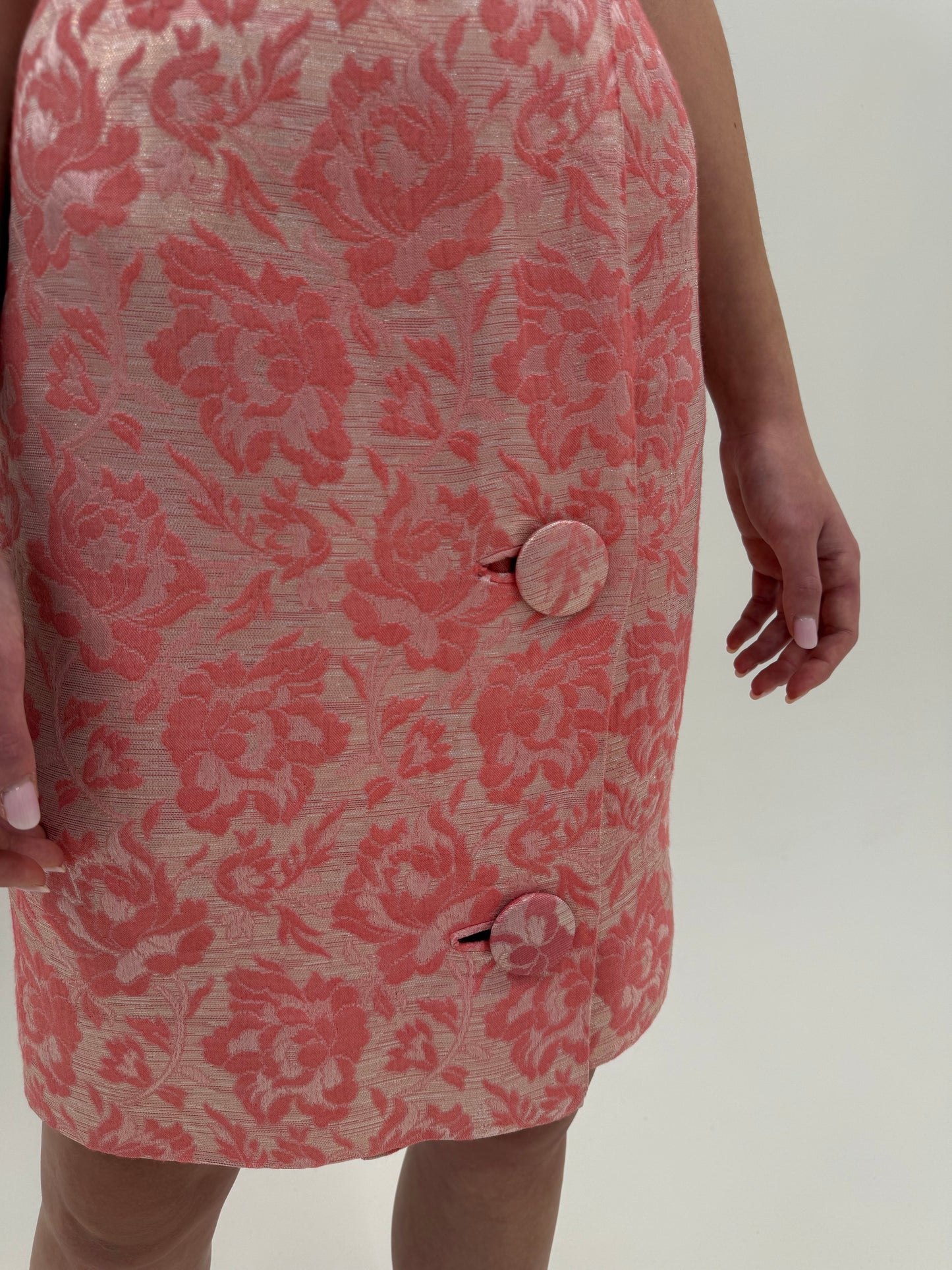 Rochie Old vintage early 60s din jacquard de mătase naturală