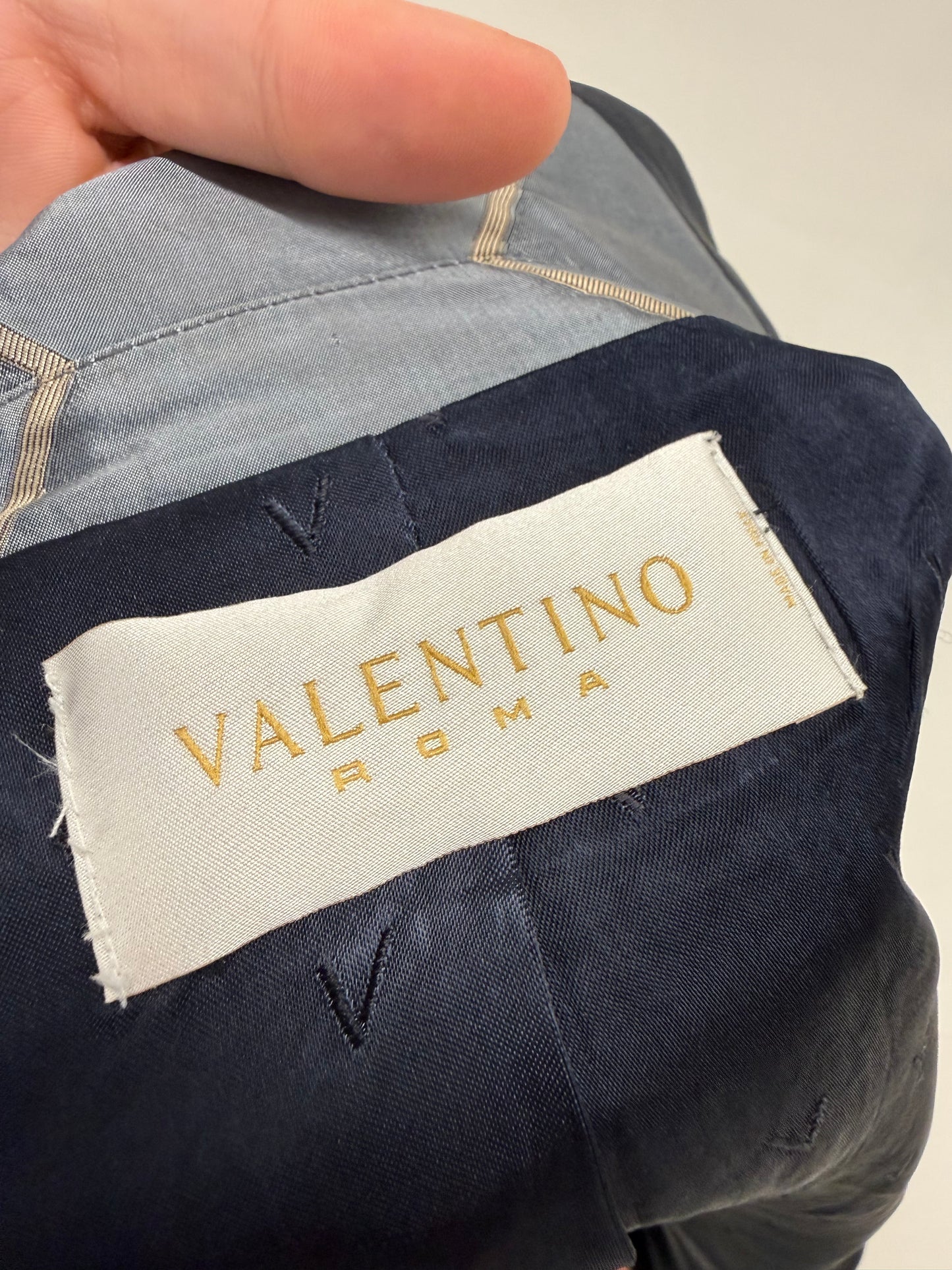 Sacou Valentino din mix de mătase naturală cu talie marcată reglabilă