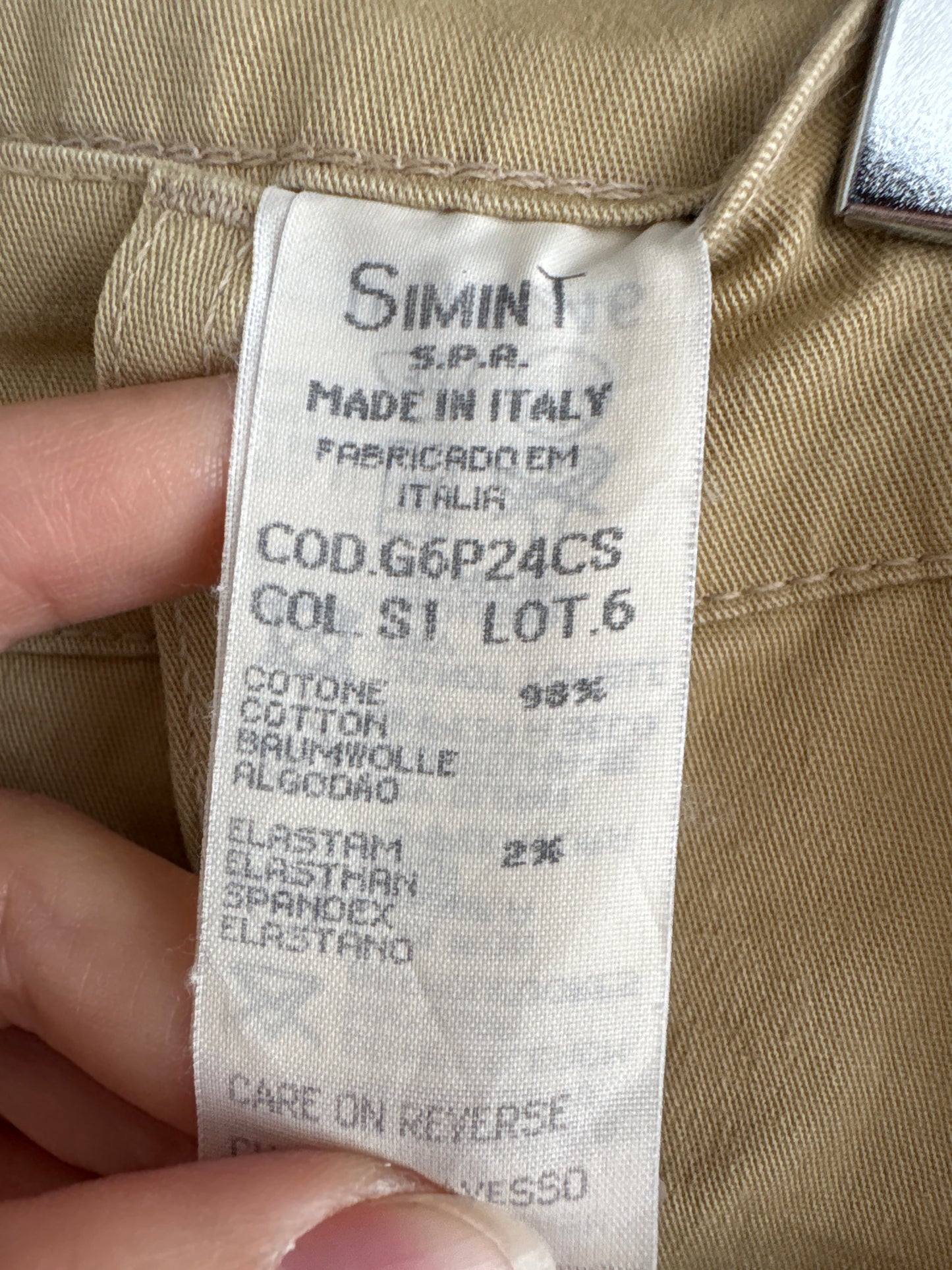 Pantaloni Armani camel tall fin bumbac excepțional ultra confort straight leg