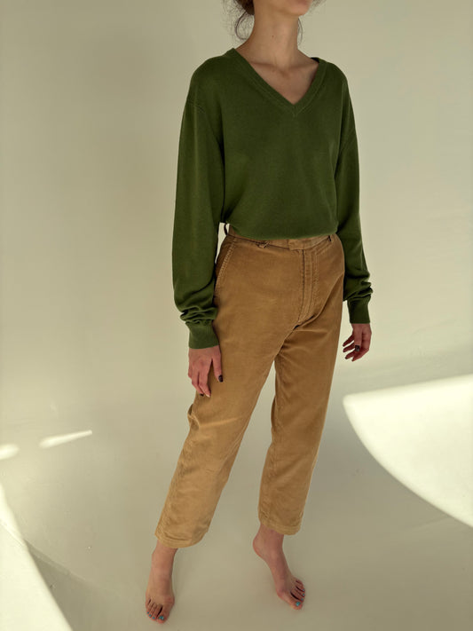 Pantaloni camel Stefanel fin corduroy