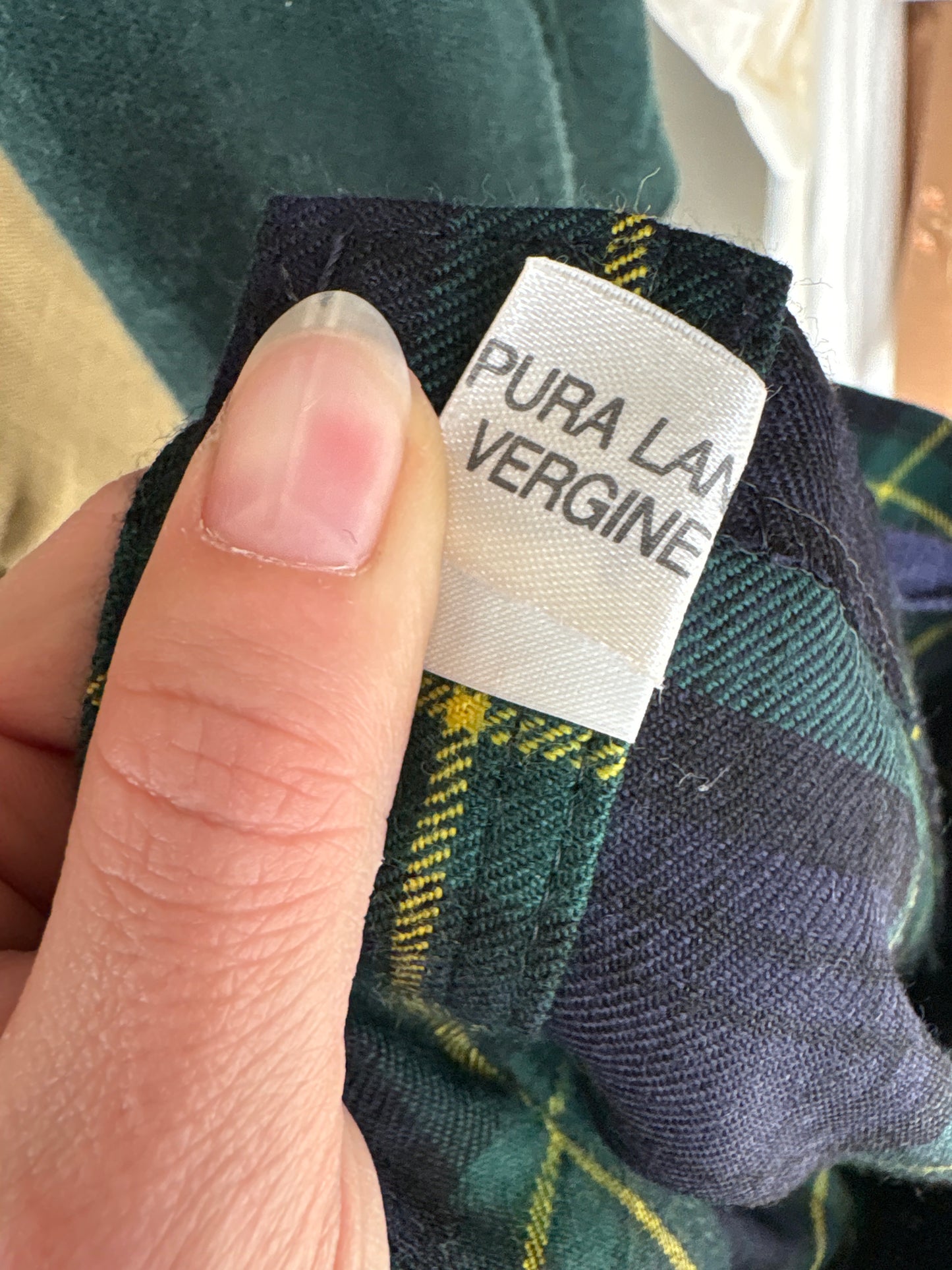 Fustă plisată din Tartan de lana pura certificată în croi parte peste parte