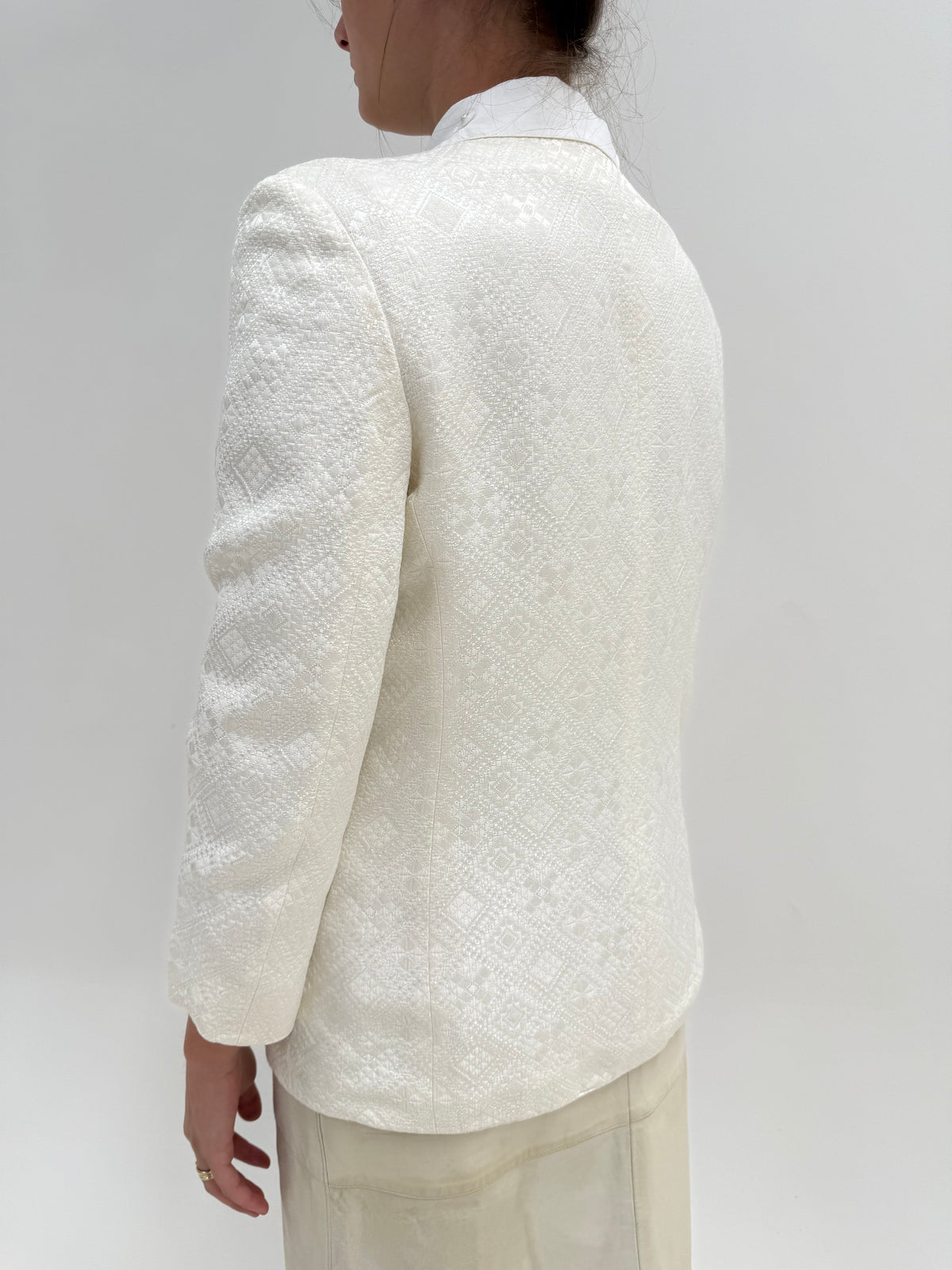 Sacou elegant high end italian din brocart excepțional ușor perlat