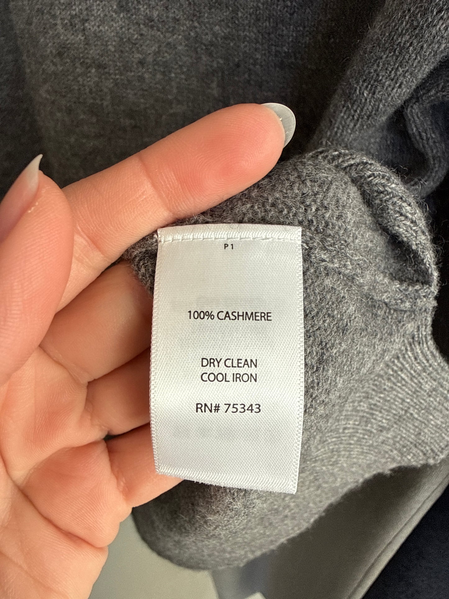 Maleta tall din cașmir melanj jeans blue cu stone gray