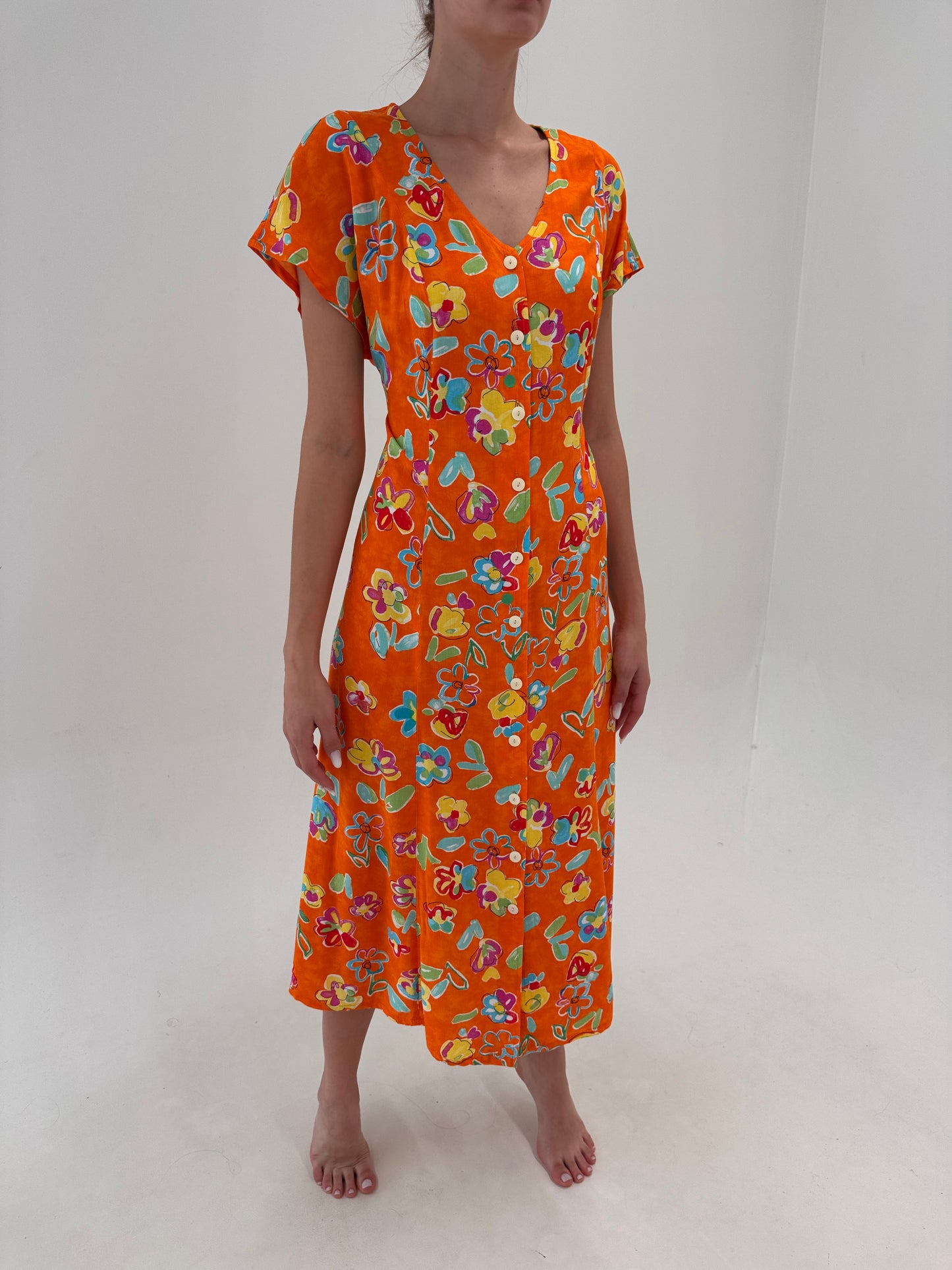 Rochie vintage maxi super vaporoasă în culori tari cu talie reglabilă