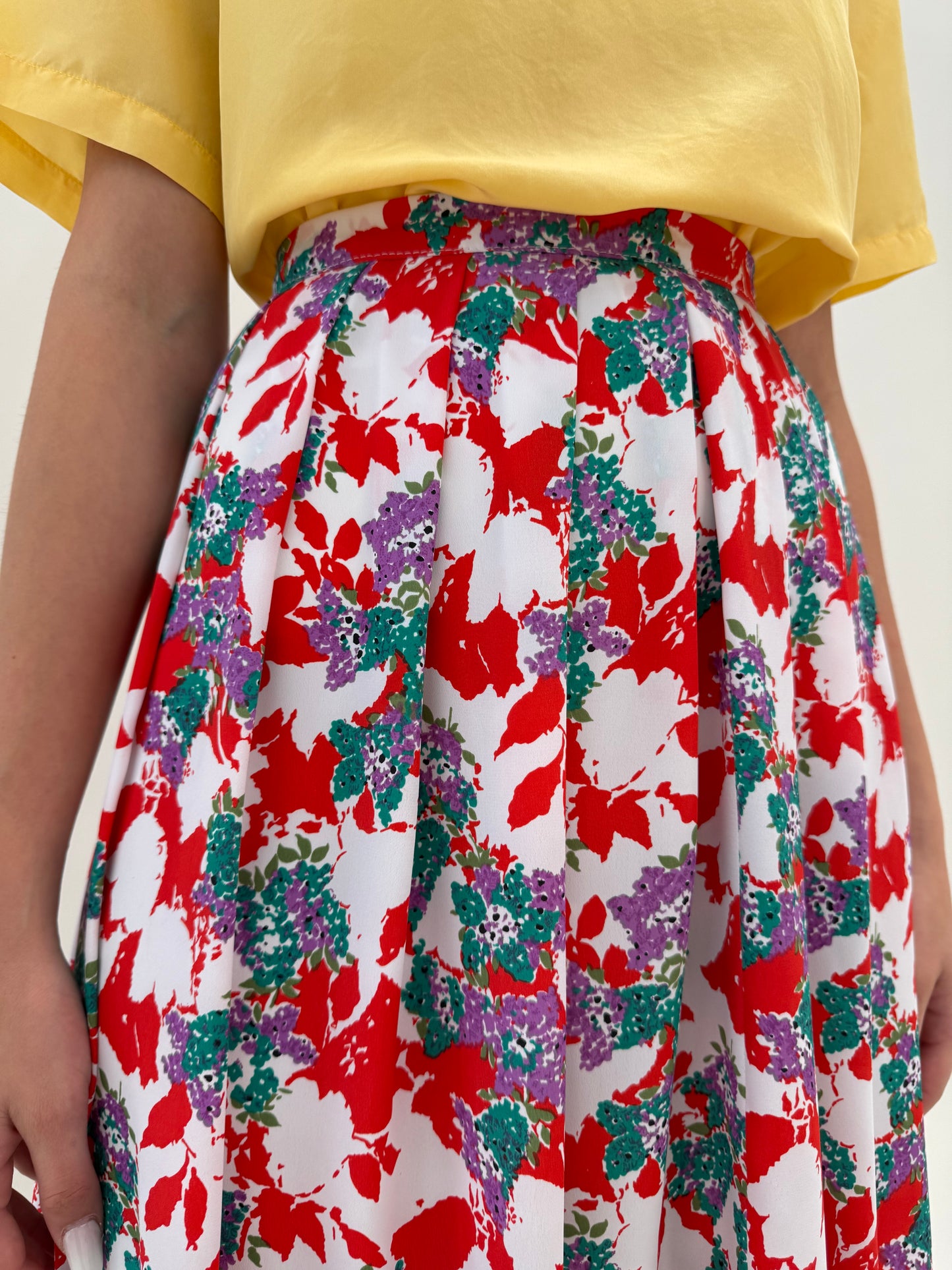 Fustă din mătase naturală ultra luxury Alta Moda midi lung cu print superb