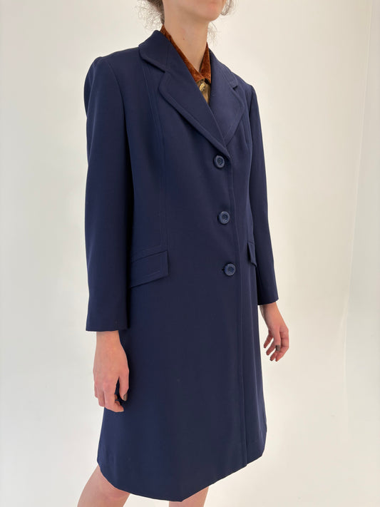 Palton old vintage anii 70 târzii  din lână pieptănată și inspirație masculine chic