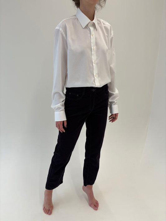 Pantaloni dark aubergine din catifea penelul modelatoare