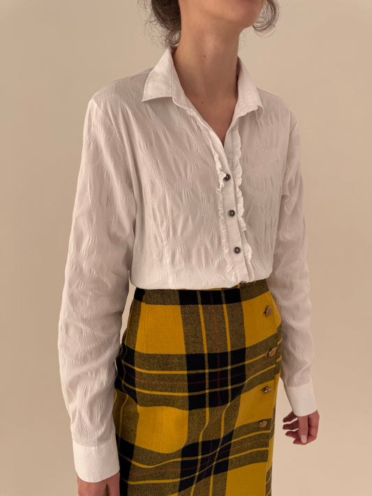 Cămașa italiană din poplin gofrat cu minijabou