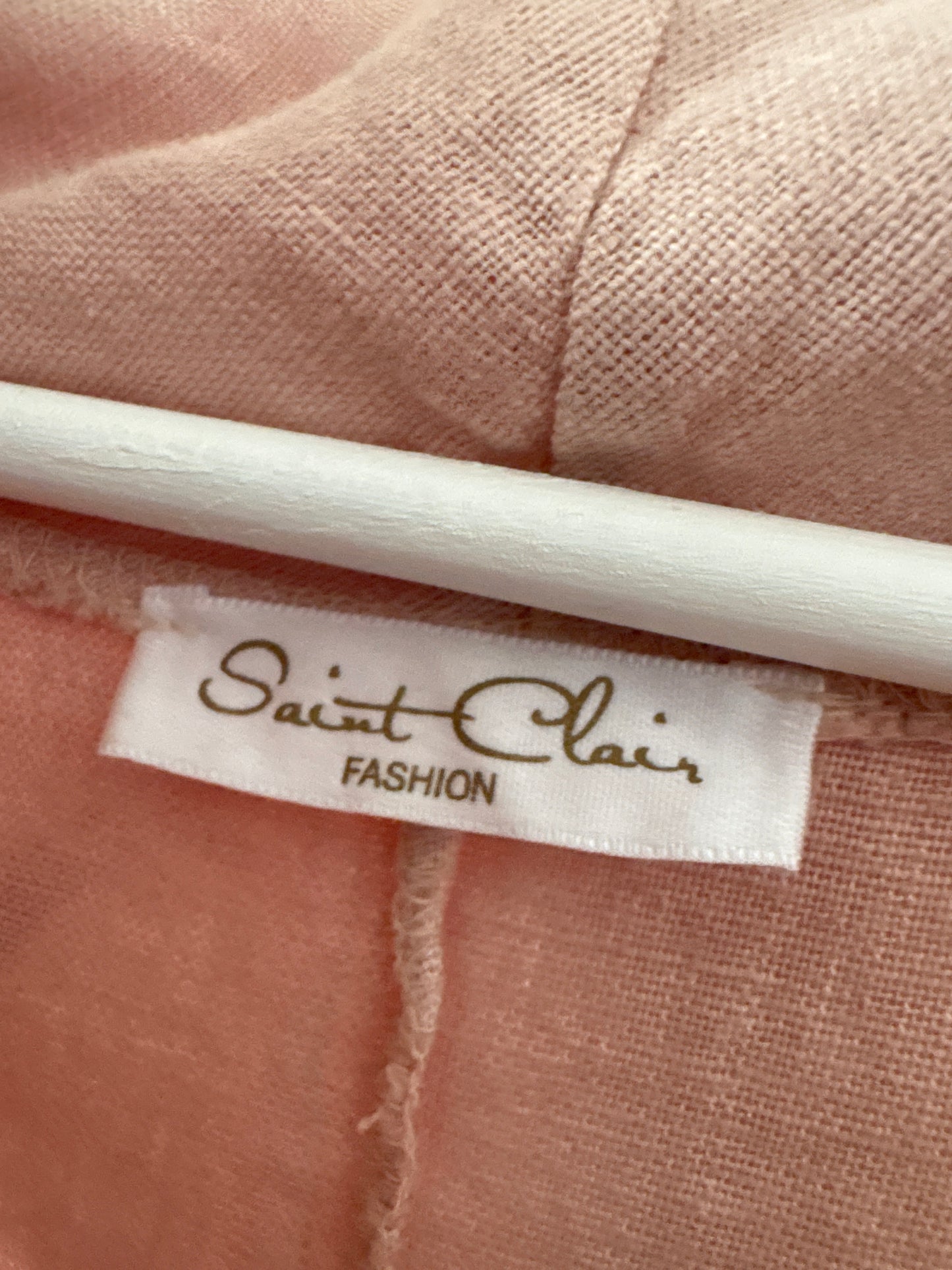 Rochie spectaculoasă powder pink din pânză de in