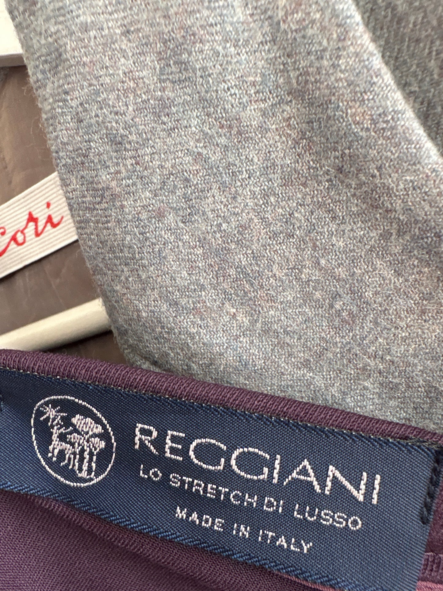 Pantaloni italienești eggplant din lana extrafina confort