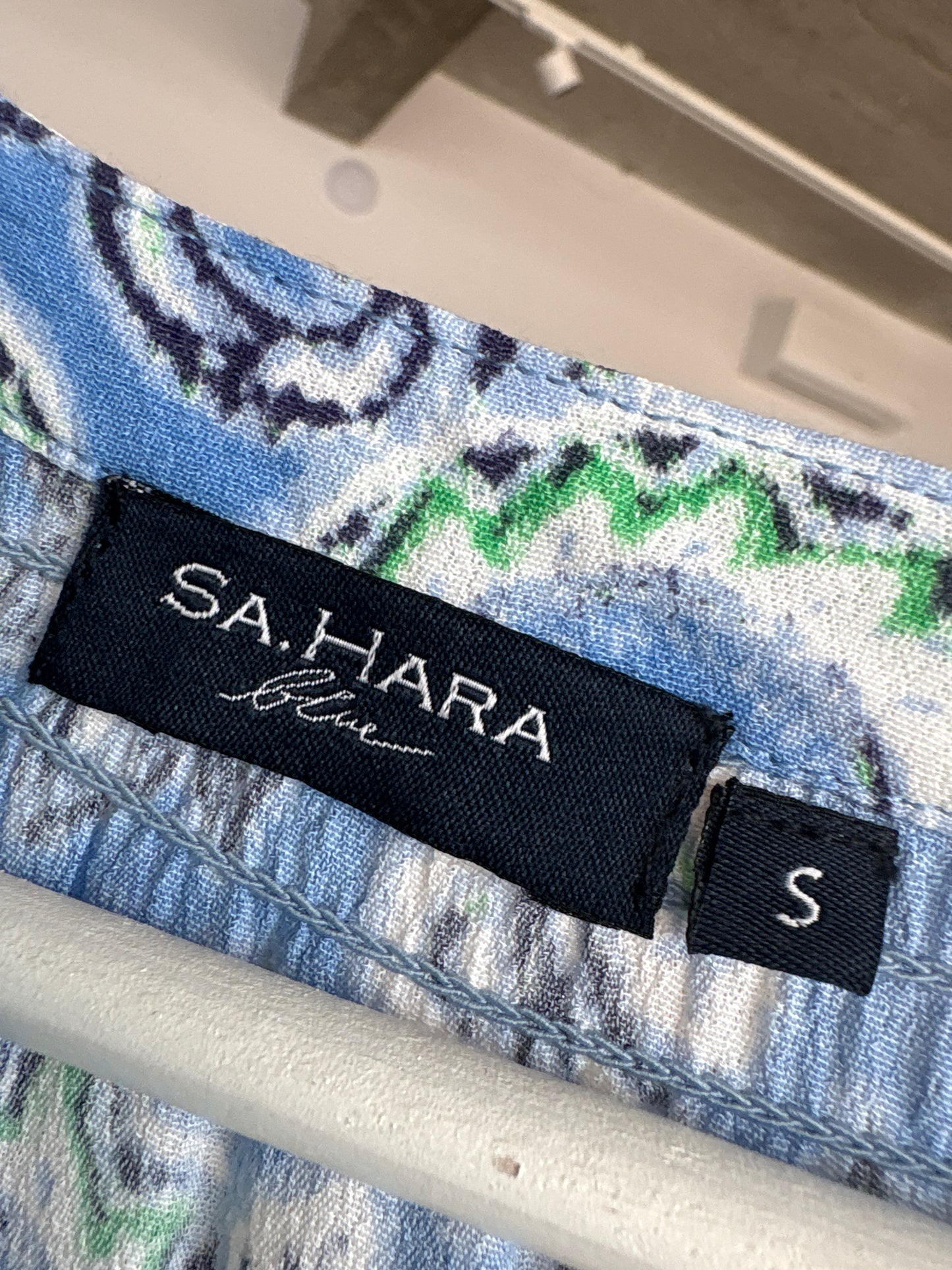 Rochie vaporoasă cu print paisley stilizat și talie ultra înaltă elastică baby blue