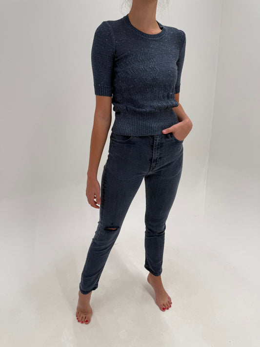 Jeans Levi’s 510 dark wash cu talie înaltă classic fit modelatori plini