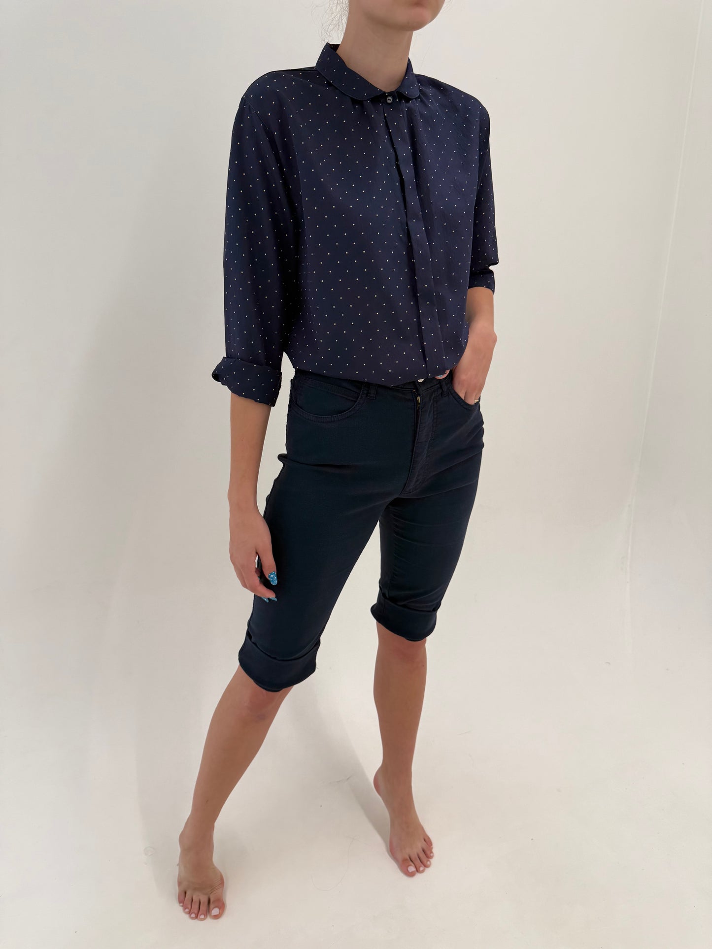 Pantaloni Fendi vintage capri super reveniți în trend din bumbac modelator