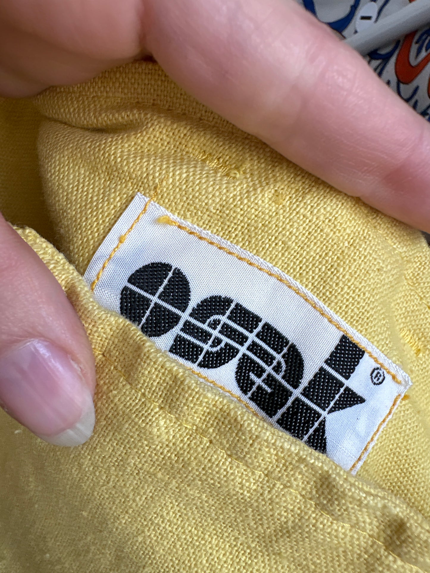 Pantaloni vintage din pânză excepțională de in și bumbac huttwr yellow