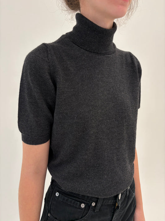 Maleta charcoal gray din lana merino extrafina