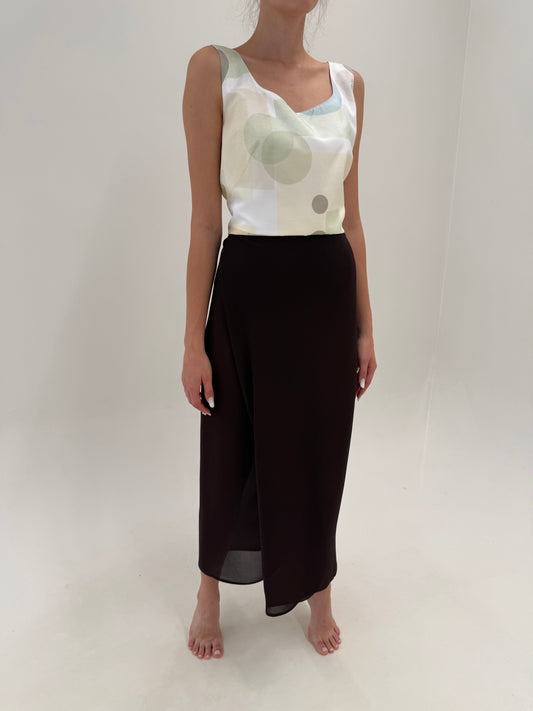 Fustă petrecute noi maxi Marella by Max Mara espresso brown super vaporoase