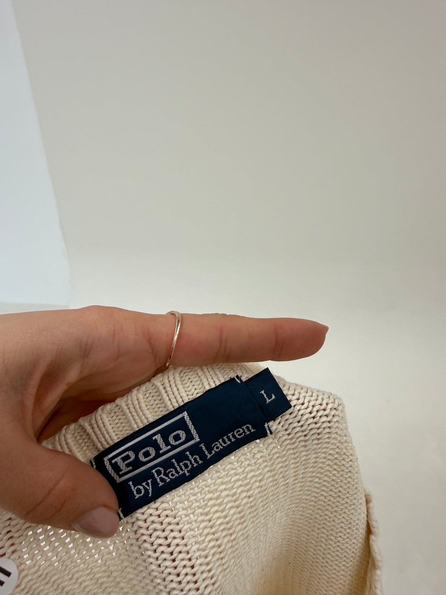 Soft knit polo butter white din bumbac de gramaj mare