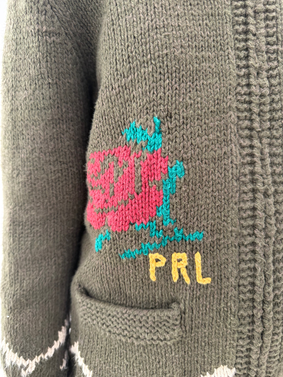 Jacheta Ralph Lauren groasă din tricot cu influențe casual