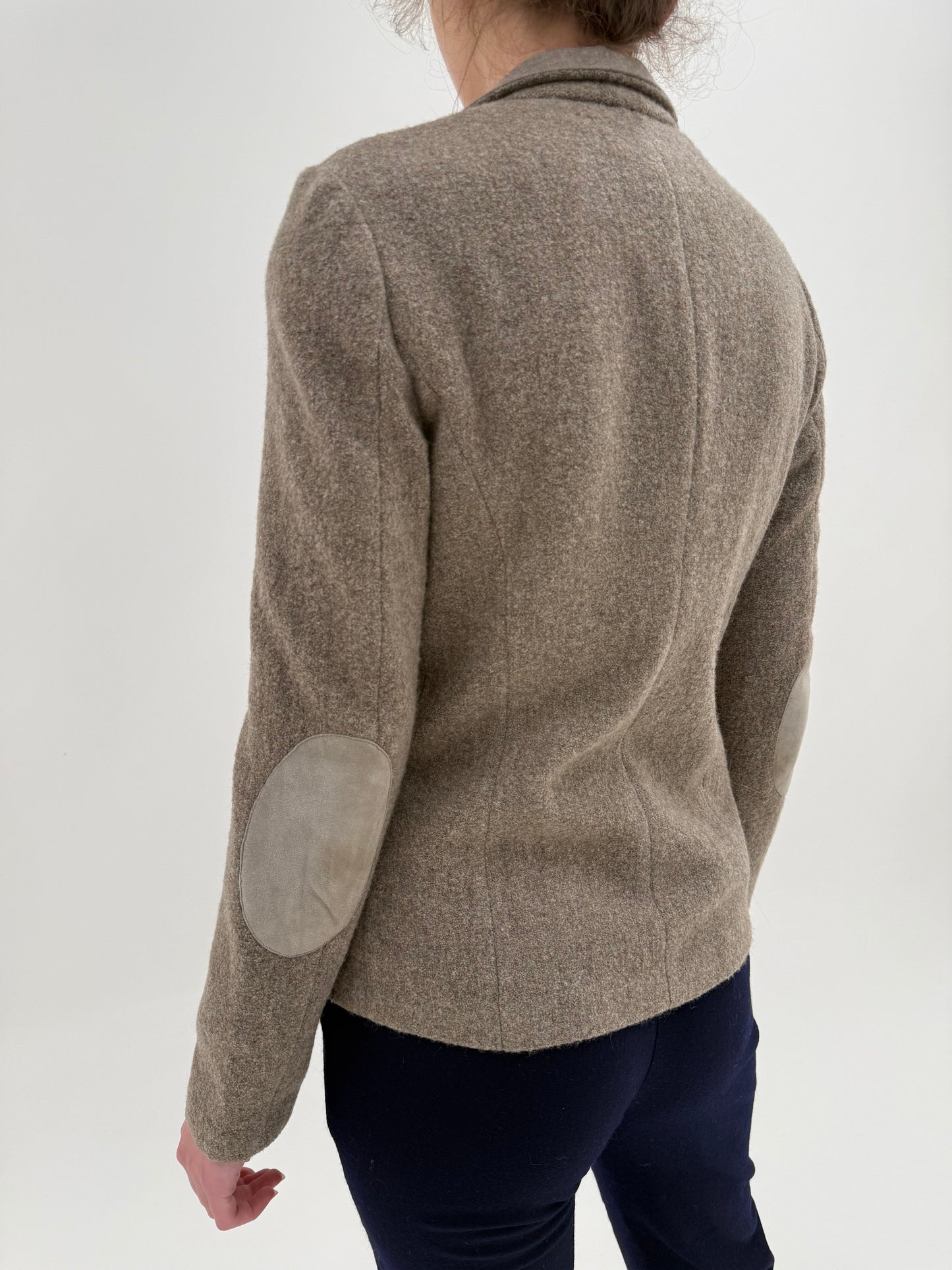 Sacou ultra luxury Fabiana Filippi din boiled wool taupe brown