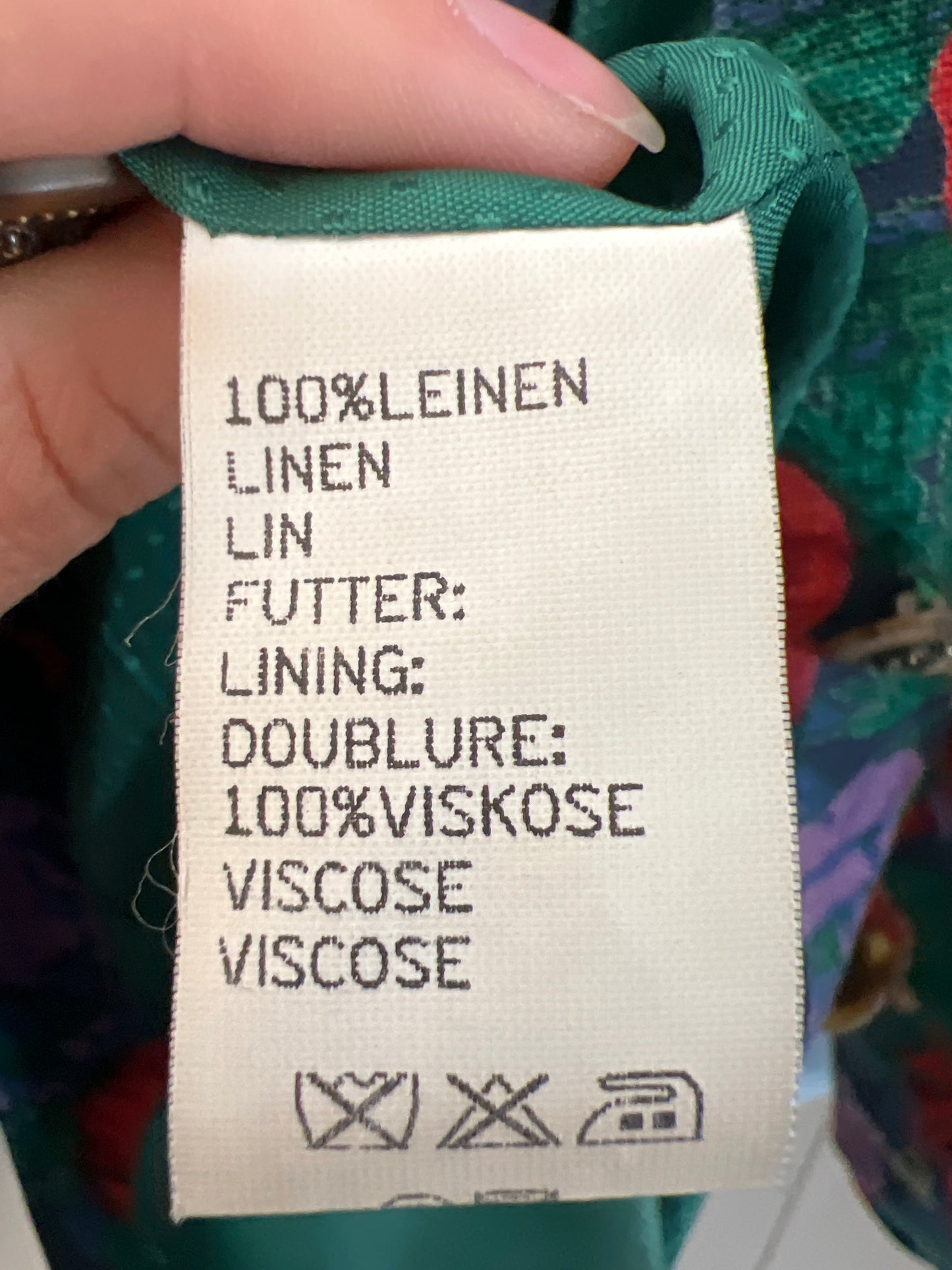 Sacou vintage din pânză de in cu print floral superb