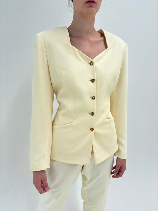 Sacou cambrat de vară butter yellow