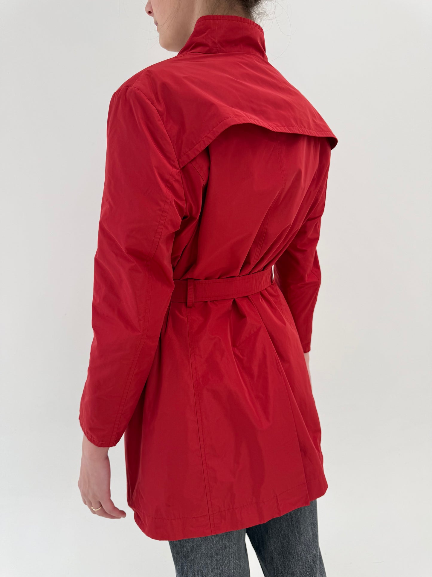 Trench petite Max Mara impermeabil dark cherry red