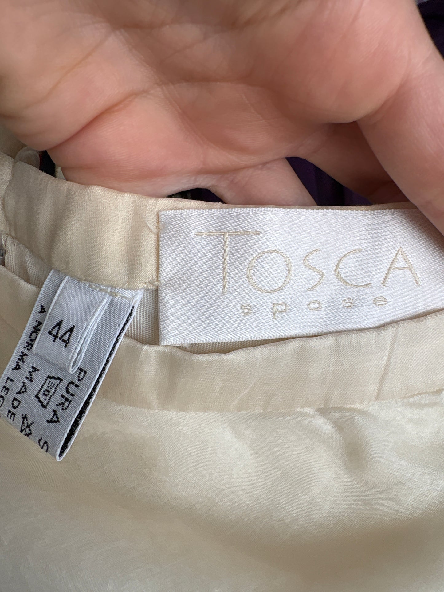 Fustă maxi ivoire mermaid din 3 straturi de organza de mătase naturală