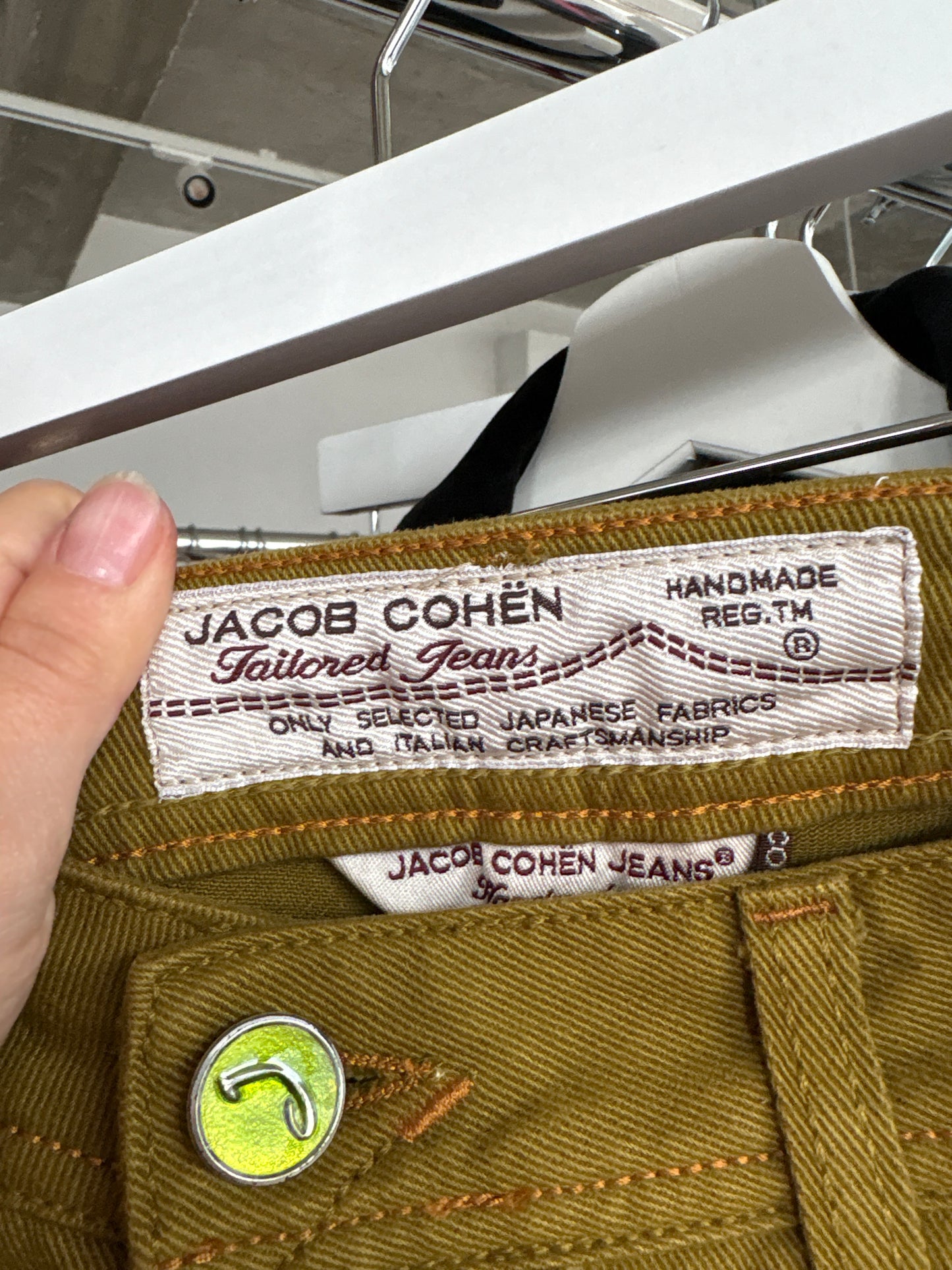 Jeans de brand luxury Jacob Cohen straight leg seaweed green