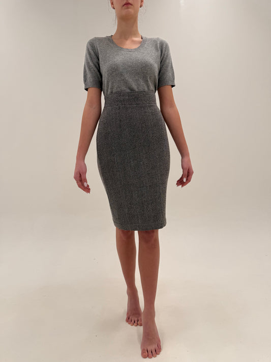 Fustă Prada cu talie ultra marcată din stofă super în trend structurată