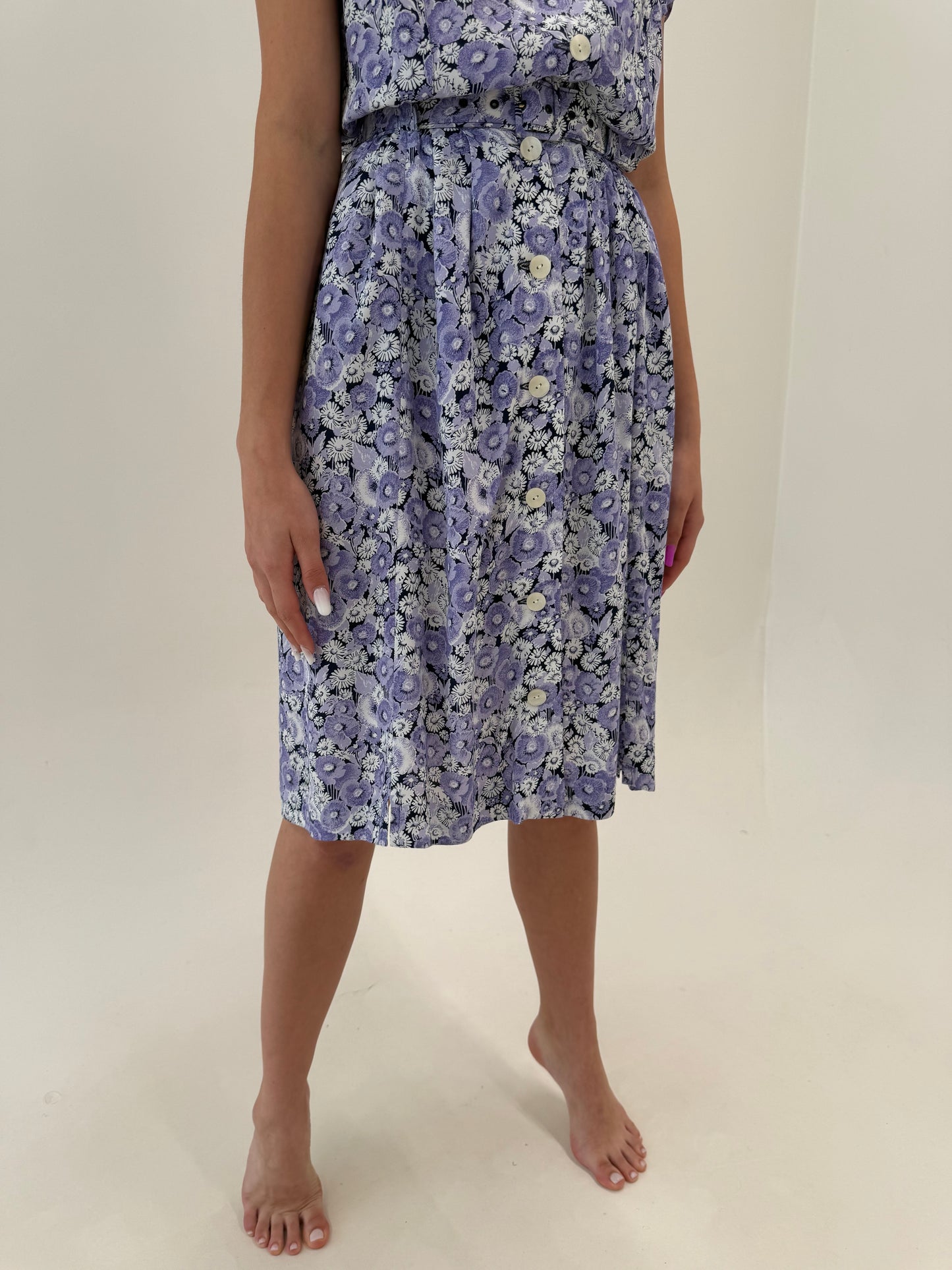Set vintage cu print floral lavandă ultra confort