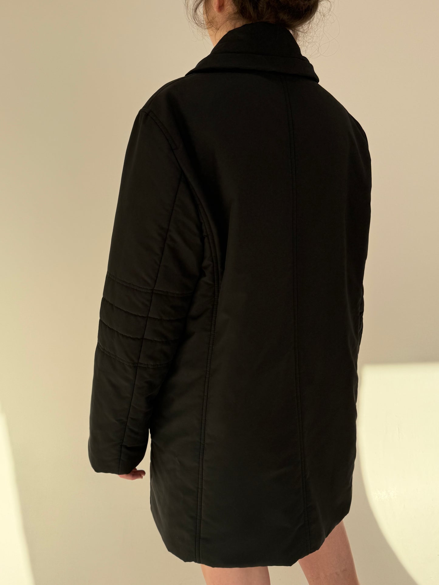 Padded coat Marella by Max Mara negru din material impermeabil