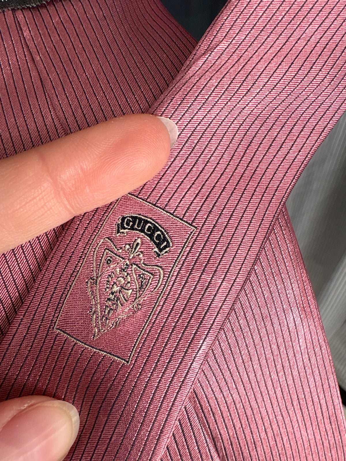 Cravata Gucci dusty powder Pink din mătase naturală