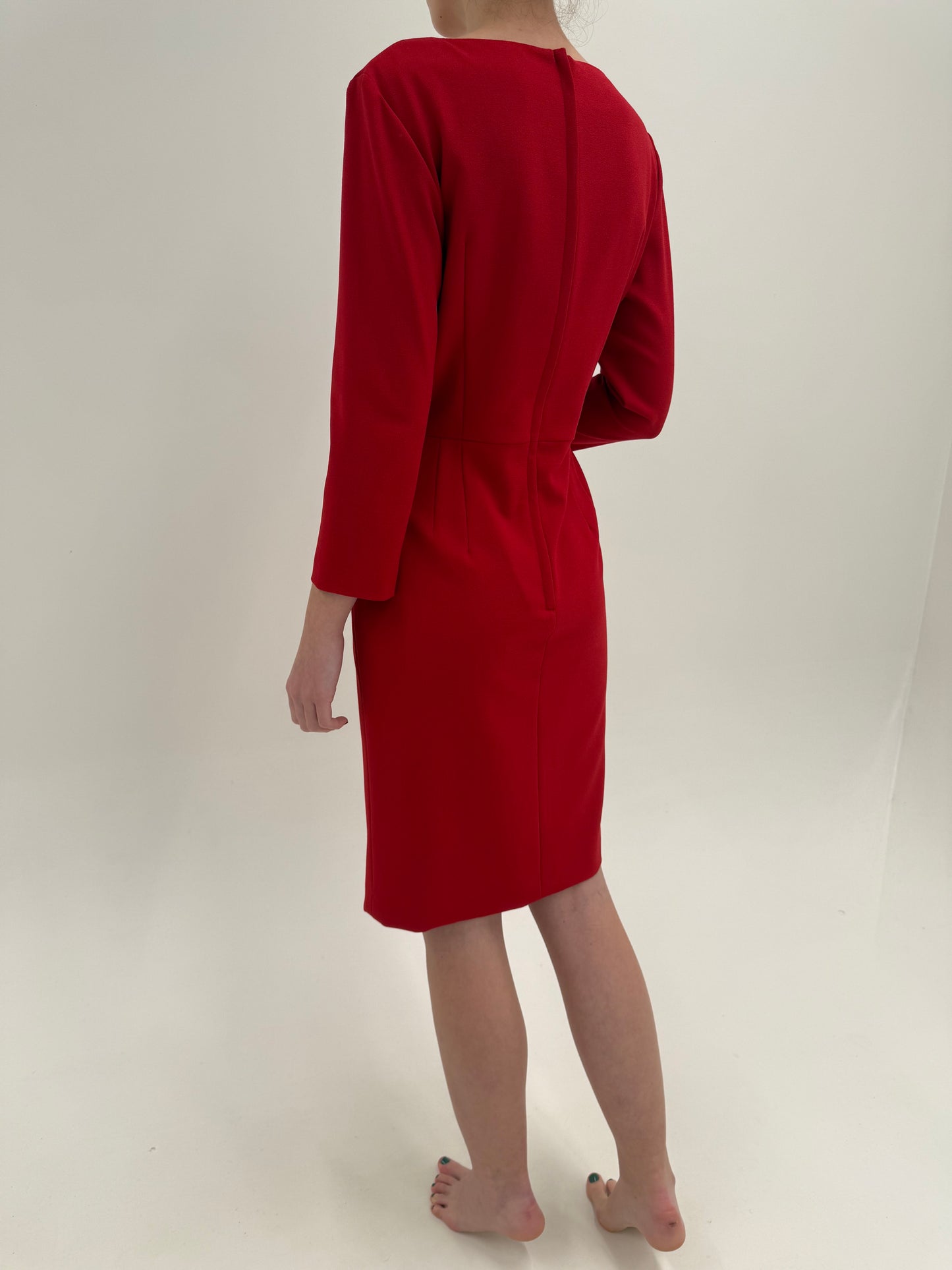 Rochie luxury Escada de la business la cocktail roșu tare