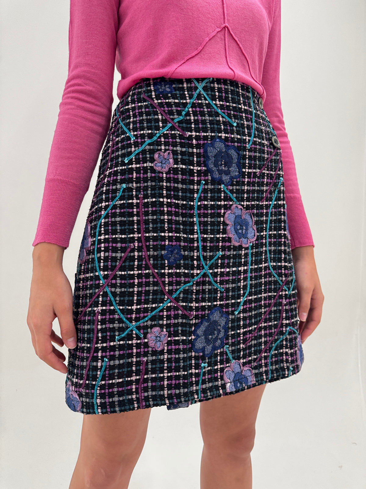 Costum vintage din tweed excepțional în stil Chanel