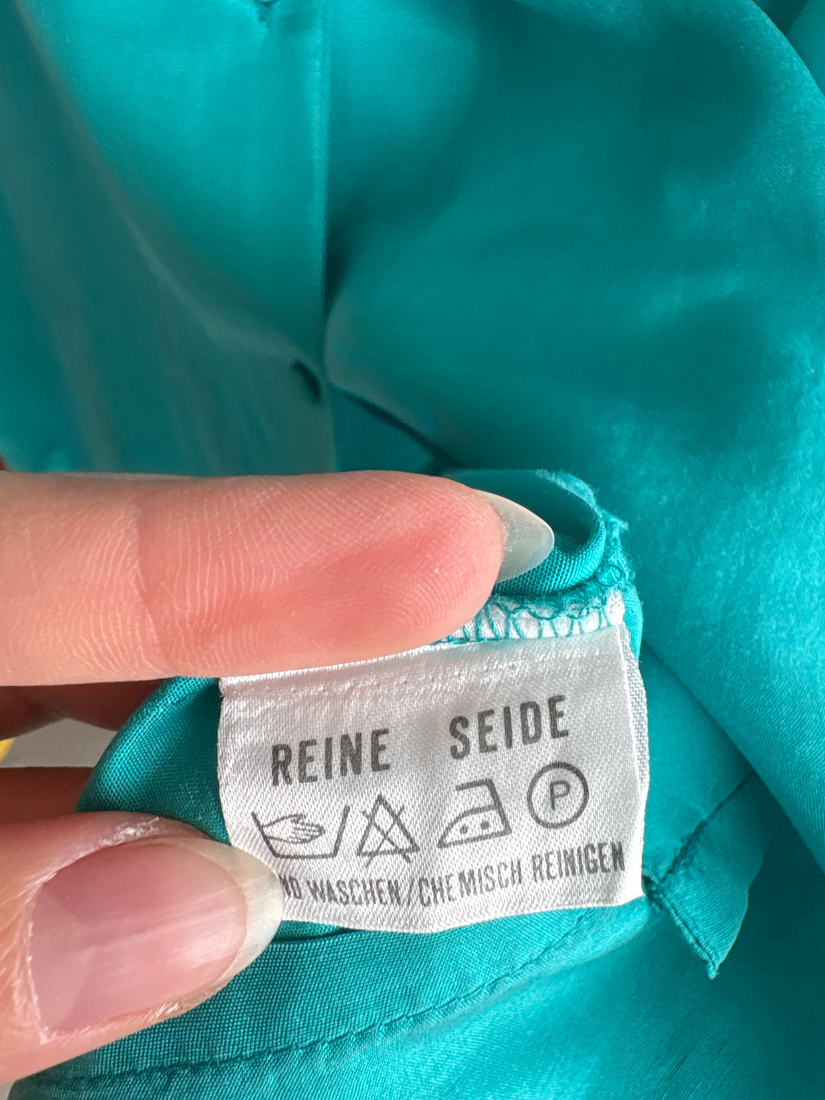 Cămașa vintage aqua blue  din mătase naturală în croi lejer