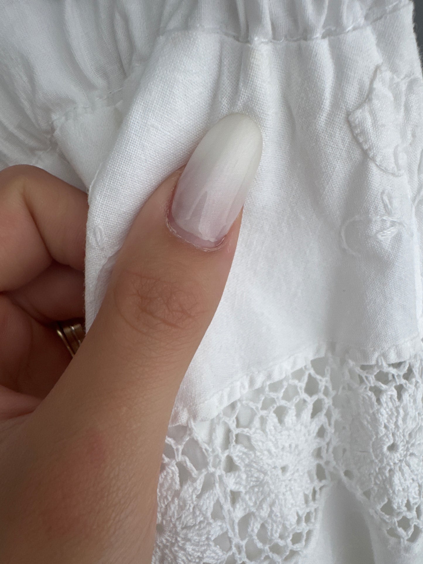 Fustă bijuterie cu broderie și macrame manual cu talie ultra înaltă elastică
