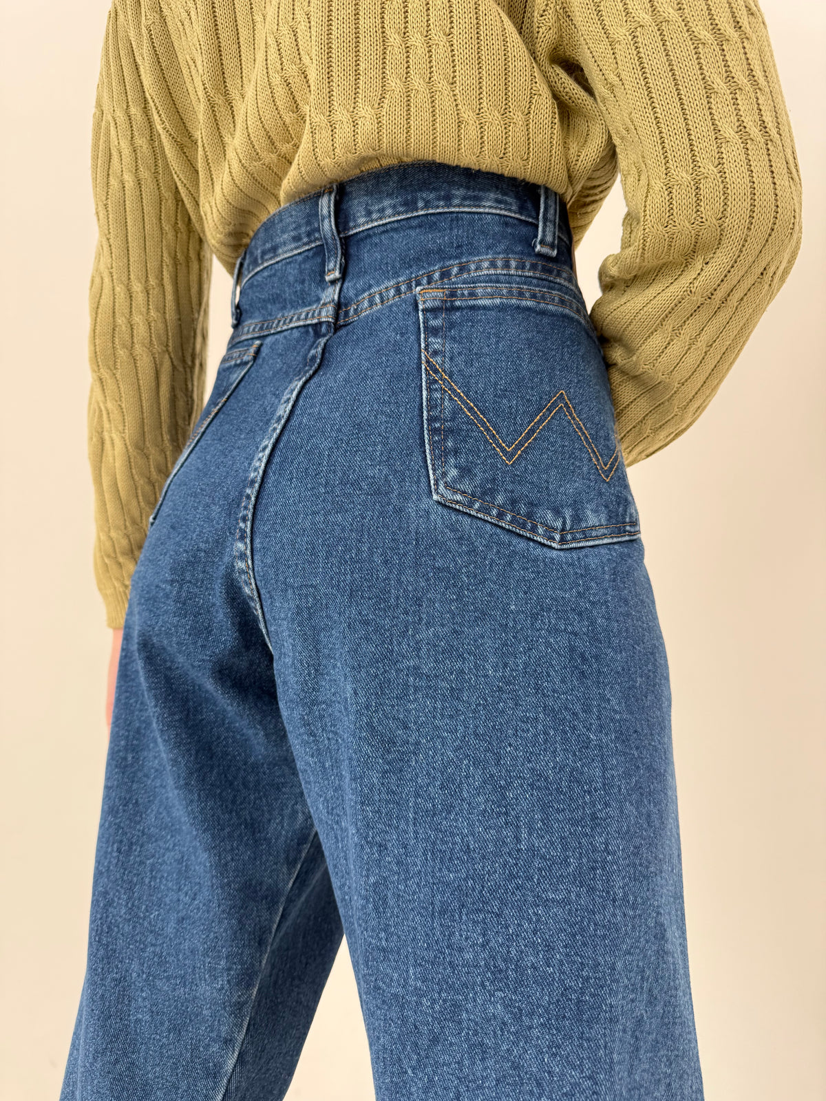 Jeans vintage indigo wash plus size straight leg din bumbac gros
