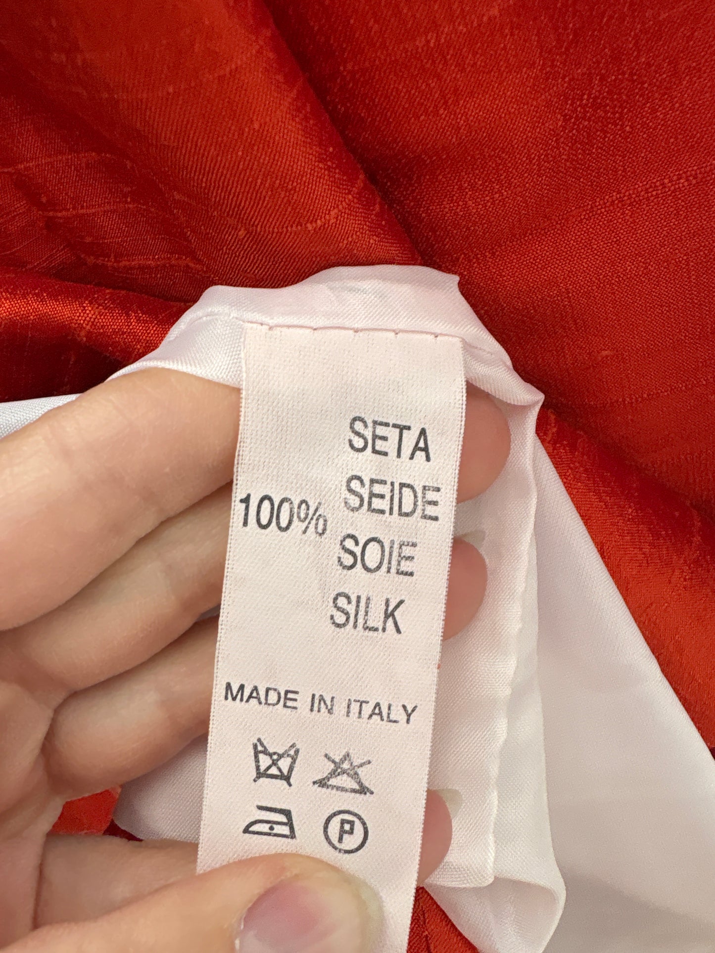 Sacou din mătase naturală dupioni ultra cambrat in stil Bar Jacket oranj superb