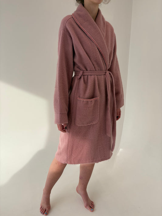 Halat dusty powder pink italian high end din lana extrafina