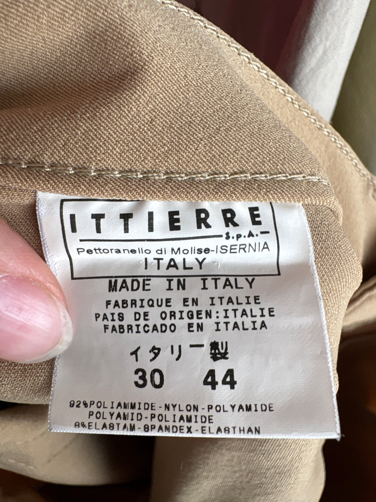 Pantaloni tall Versace vintage camel din material plin ultra modelator straight leg