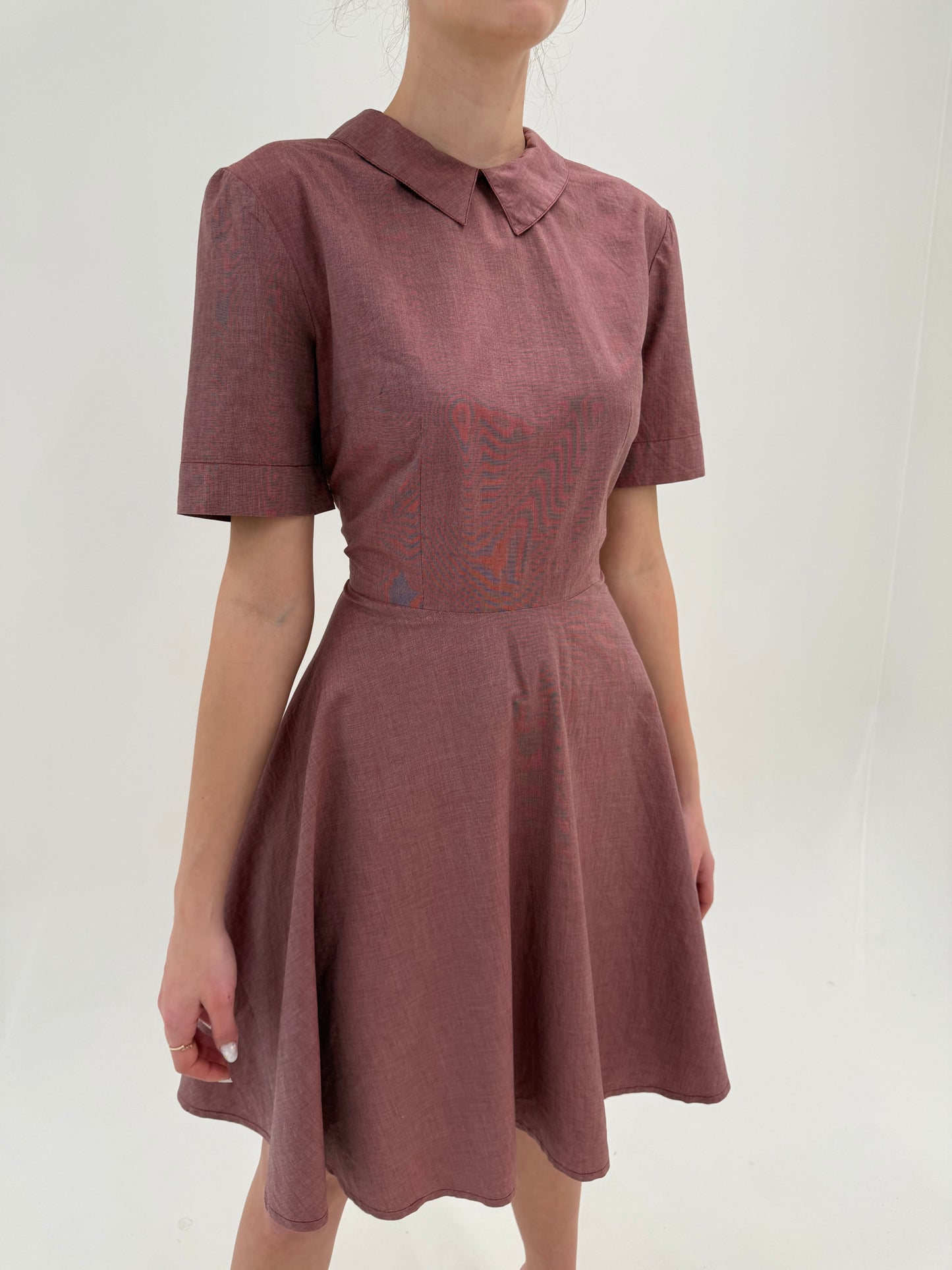 Rochie high end italiană rosewood din poplin excepțional luxury de bumbac