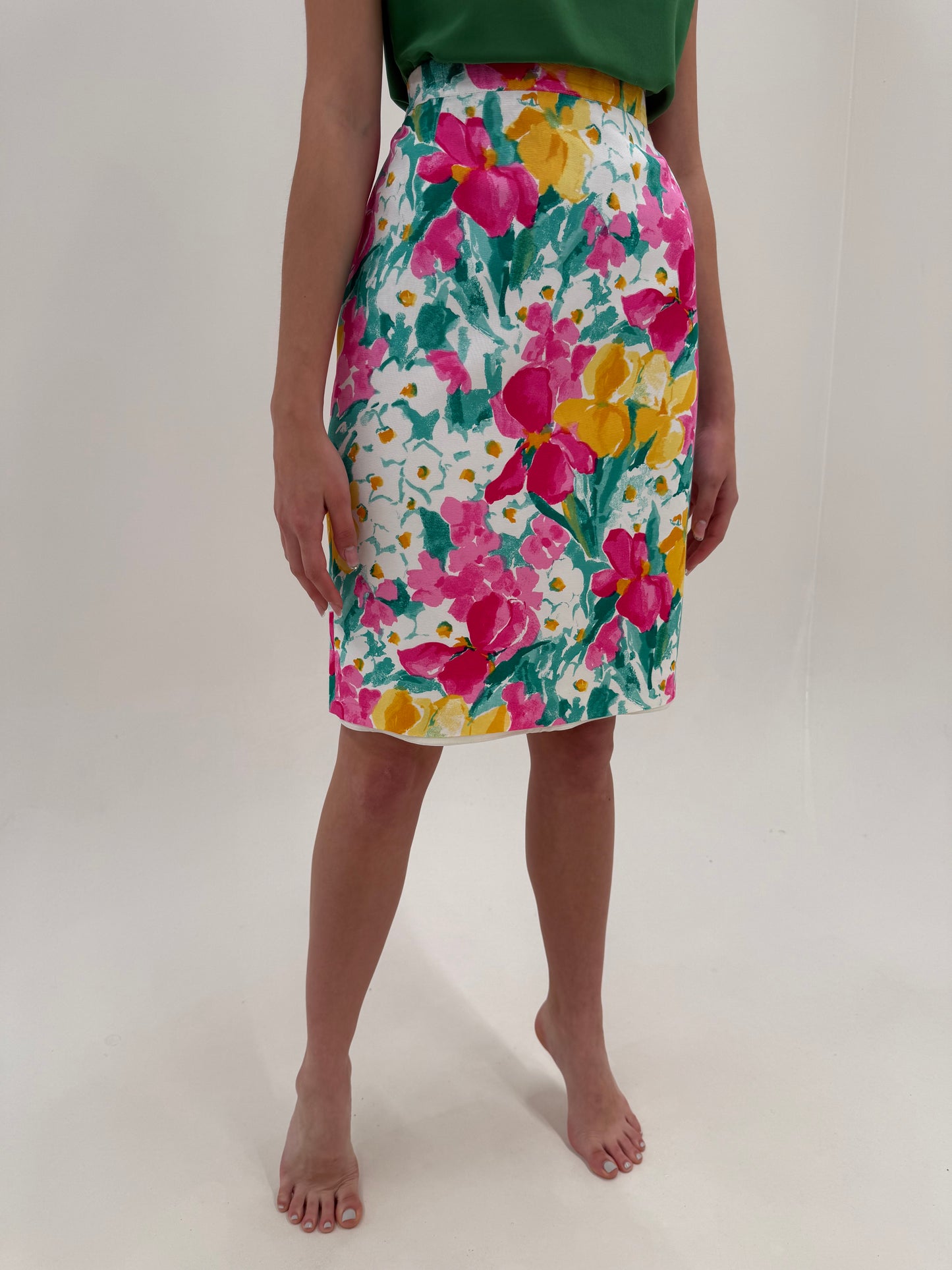 Set vinatge excepțional cu print floral în culori superbe și sacou cambrat din faille