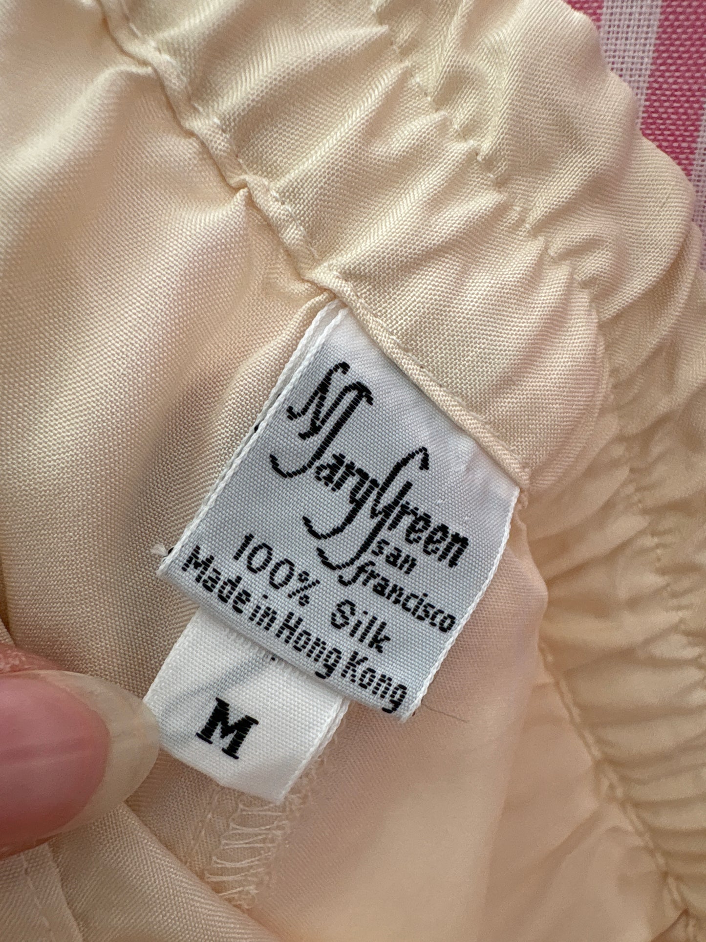 Pantaloni butter white italienești din mătase naturală